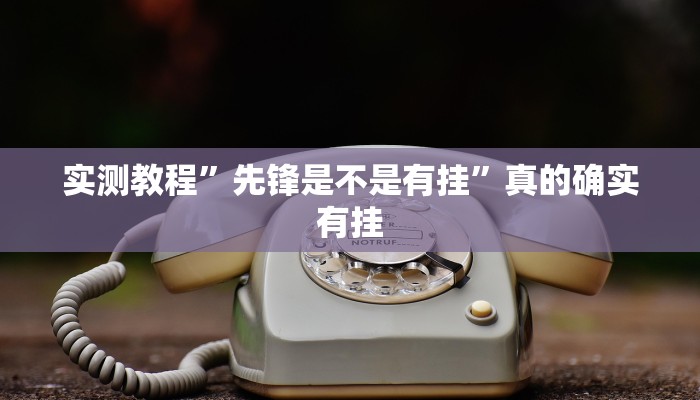 实测教程”先锋是不是有挂”真的确实有挂