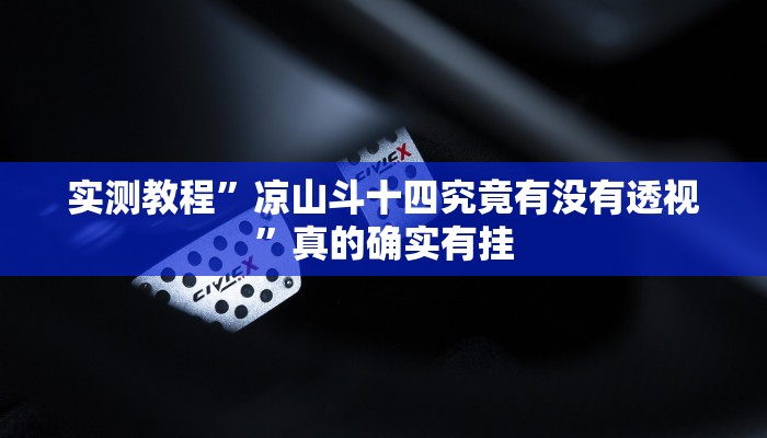 实测教程”凉山斗十四究竟有没有透视”真的确实有挂