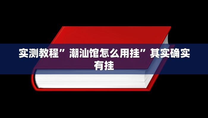 实测教程”潮汕馆怎么用挂”其实确实有挂
