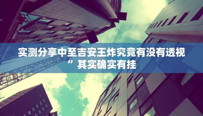 实测分享中至吉安王炸究竟有没有透视”其实确实有挂
