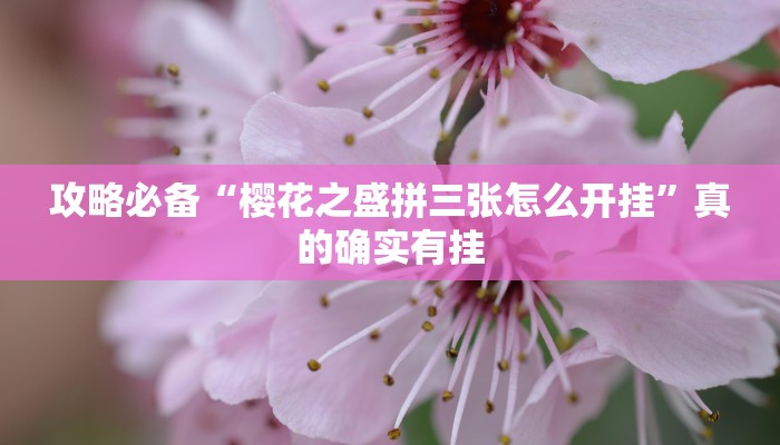 攻略必备“樱花之盛拼三张怎么开挂”真的确实有挂