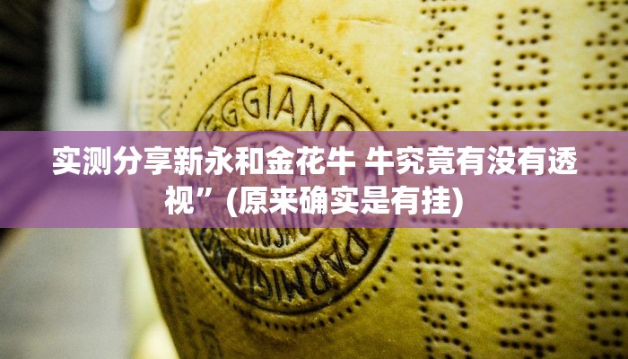 实测分享新永和金花牛 牛究竟有没有透视”(原来确实是有挂)