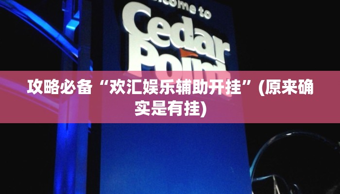 攻略必备“欢汇娱乐辅助开挂”(原来确实是有挂)