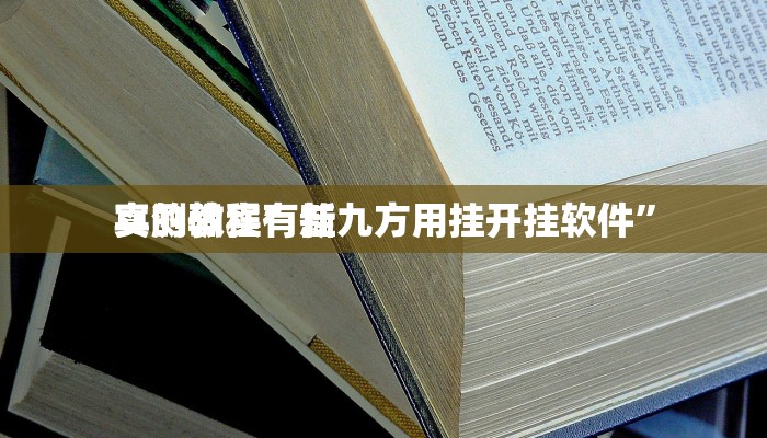 实测教程”新九方用挂开挂软件”
真的确实有挂