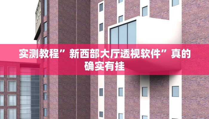 实测教程”新西部大厅透视软件”真的确实有挂