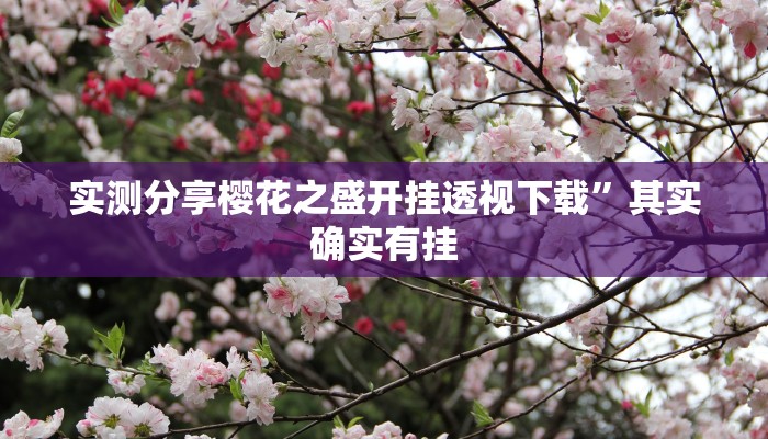实测分享樱花之盛开挂透视下载”其实确实有挂
