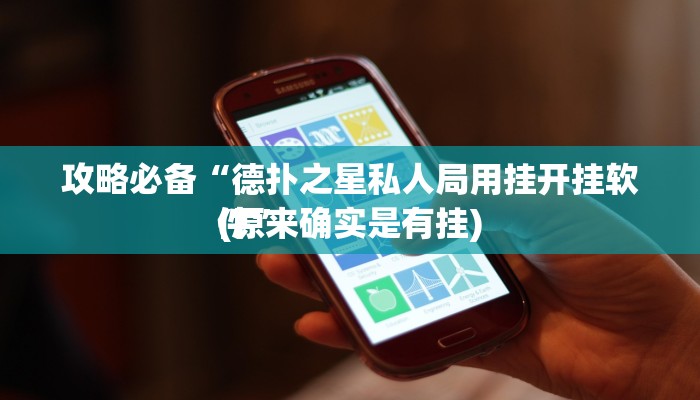攻略必备“德扑之星私人局用挂开挂软件”
(原来确实是有挂)