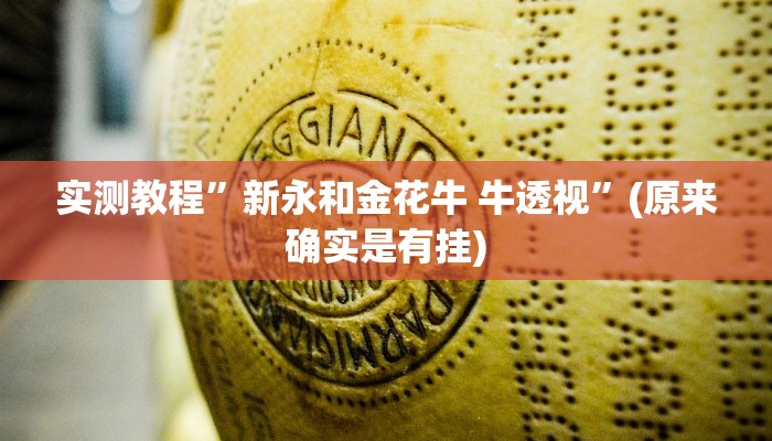 实测教程”新永和金花牛 牛透视”(原来确实是有挂)