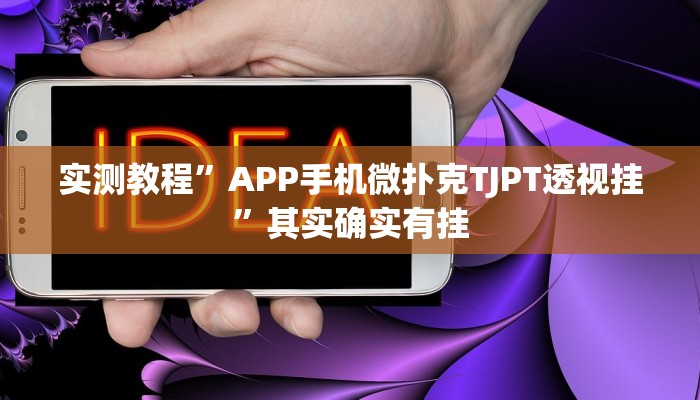 实测教程”APP手机微扑克TJPT透视挂”其实确实有挂
