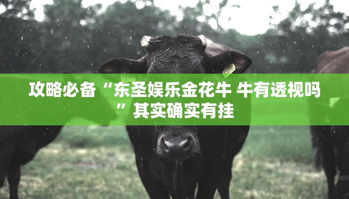 攻略必备“东圣娱乐金花牛 牛有透视吗”其实确实有挂
