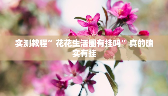 实测教程”花花生活圈有挂吗”真的确实有挂