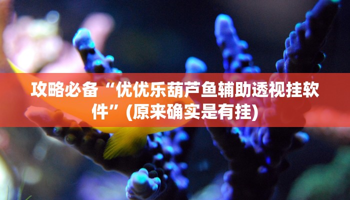 攻略必备“优优乐葫芦鱼辅助透视挂软件”(原来确实是有挂)