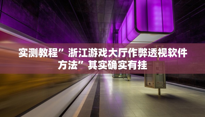 实测教程”浙江游戏大厅作弊透视软件方法”其实确实有挂
