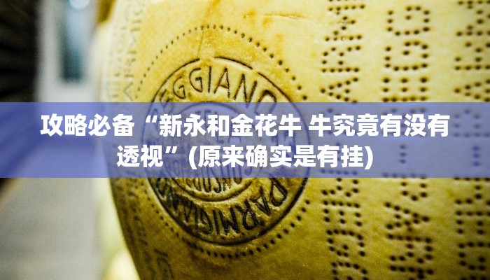 攻略必备“新永和金花牛 牛究竟有没有透视”(原来确实是有挂)