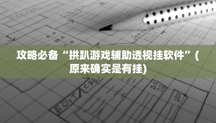 攻略必备“拱趴游戏辅助透视挂软件”(原来确实是有挂)