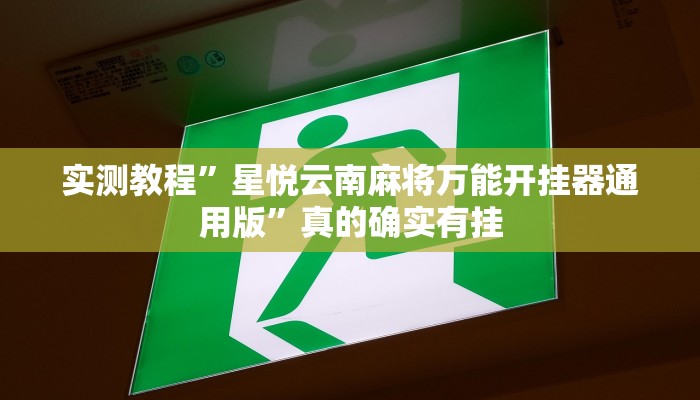 实测教程”星悦云南麻将万能开挂器通用版”真的确实有挂