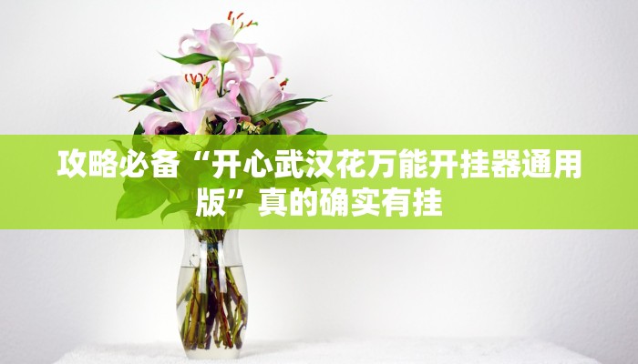 攻略必备“开心武汉花万能开挂器通用版”真的确实有挂