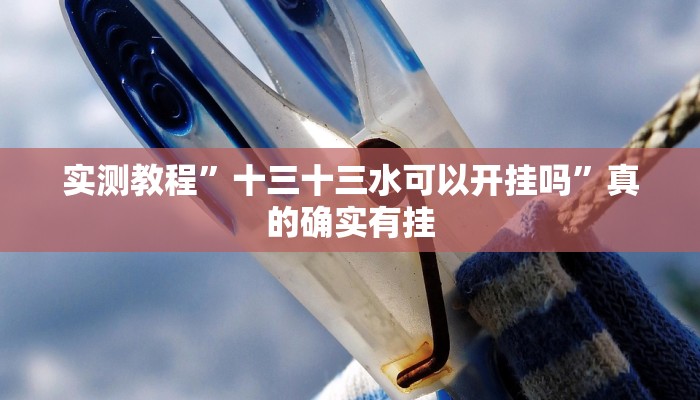 实测教程”十三十三水可以开挂吗”真的确实有挂