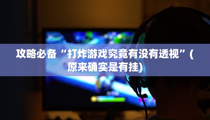 攻略必备“打炸游戏究竟有没有透视”(原来确实是有挂)