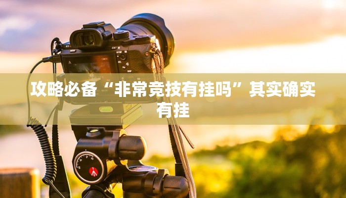 攻略必备“非常竞技有挂吗”其实确实有挂
