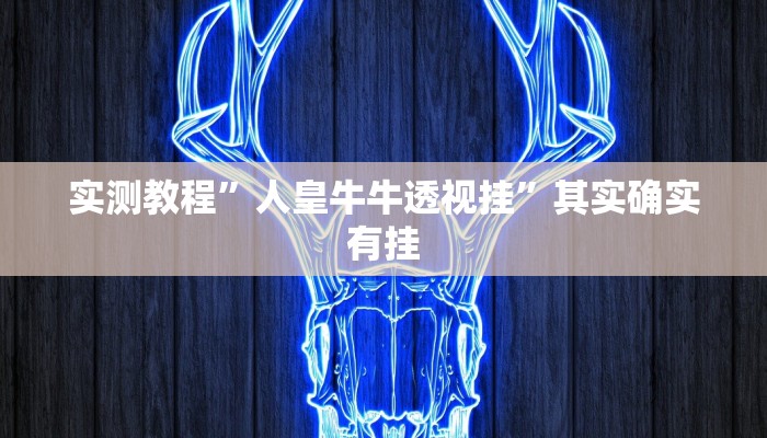 实测教程”人皇牛牛透视挂”其实确实有挂
