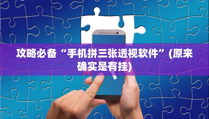 攻略必备“手机拼三张透视软件”(原来确实是有挂)