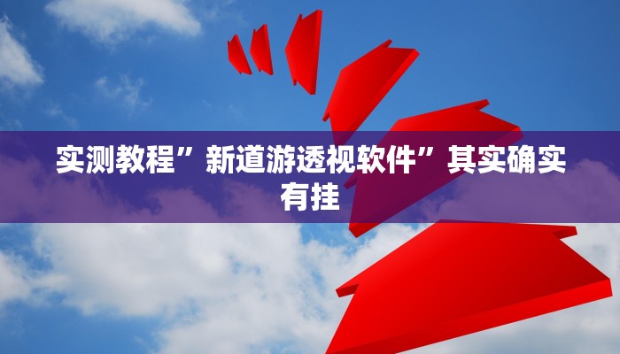 实测教程”新道游透视软件”其实确实有挂
