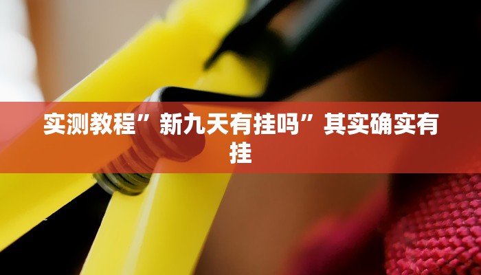 实测教程”新九天有挂吗”其实确实有挂
