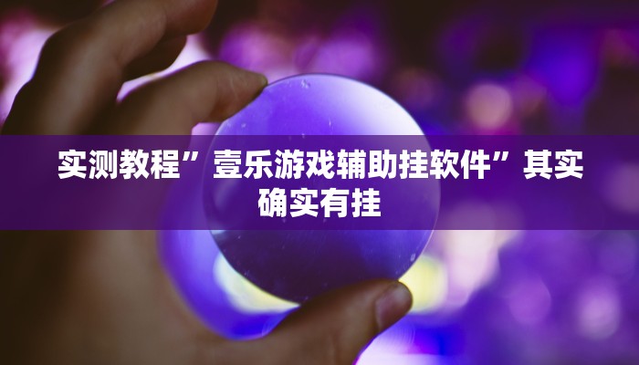 实测教程”壹乐游戏辅助挂软件”其实确实有挂

