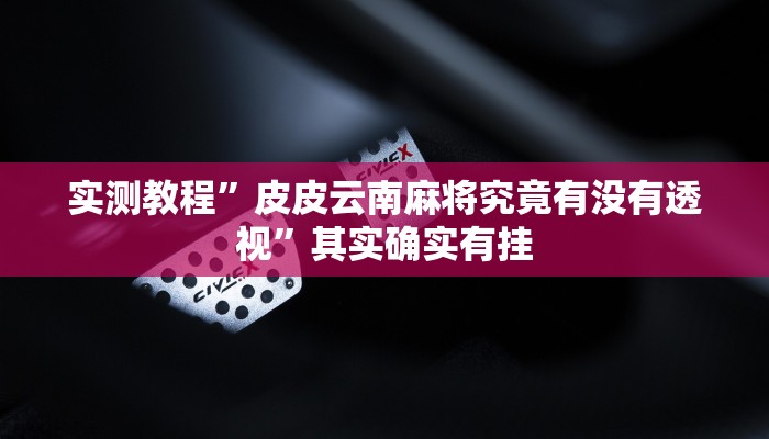 攻略必备“茶苑双扣透视”(原来确实是有挂)
