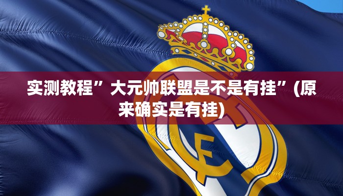 实测教程”大元帅联盟是不是有挂”(原来确实是有挂)