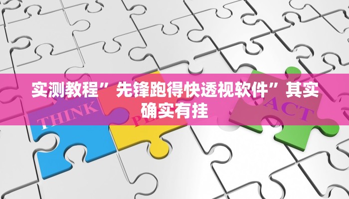 实测教程”先锋跑得快透视软件”其实确实有挂
