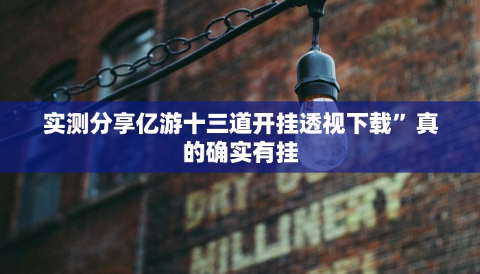实测分享亿游十三道开挂透视下载”真的确实有挂