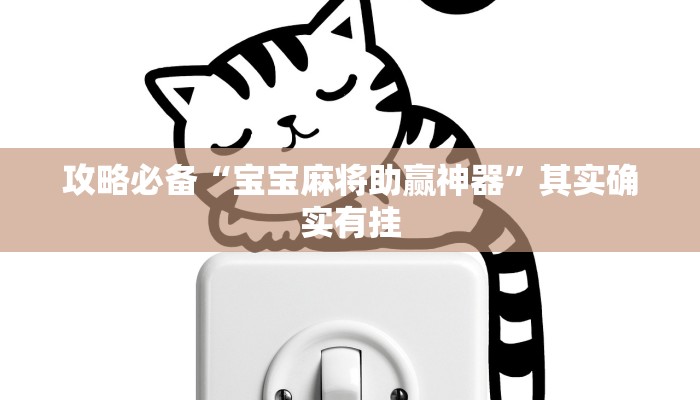 攻略必备“宝宝麻将助赢神器”其实确实有挂
