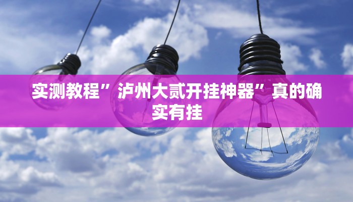 实测教程”泸州大贰开挂神器”真的确实有挂