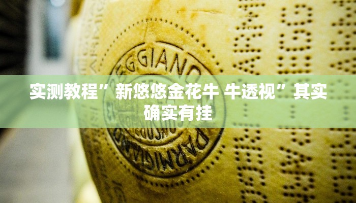 实测教程”新悠悠金花牛 牛透视”其实确实有挂
