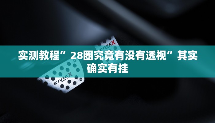 实测教程”28圈究竟有没有透视”其实确实有挂
