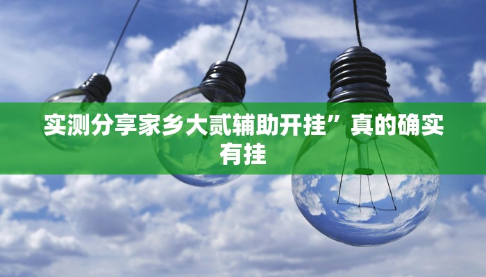 实测分享家乡大贰辅助开挂”真的确实有挂