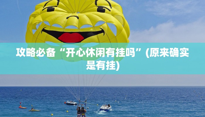 攻略必备“开心休闲有挂吗”(原来确实是有挂)