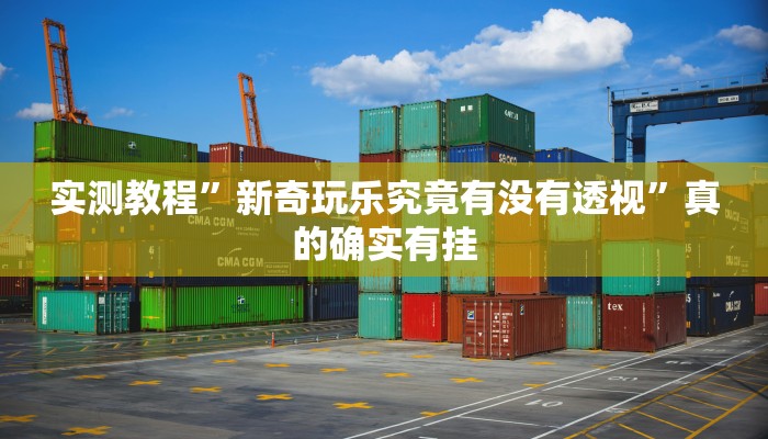 实测教程”新奇玩乐究竟有没有透视”真的确实有挂
