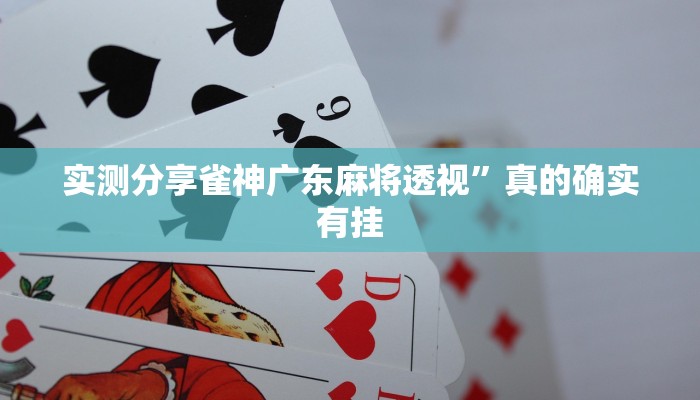 实测分享雀神广东麻将透视”真的确实有挂