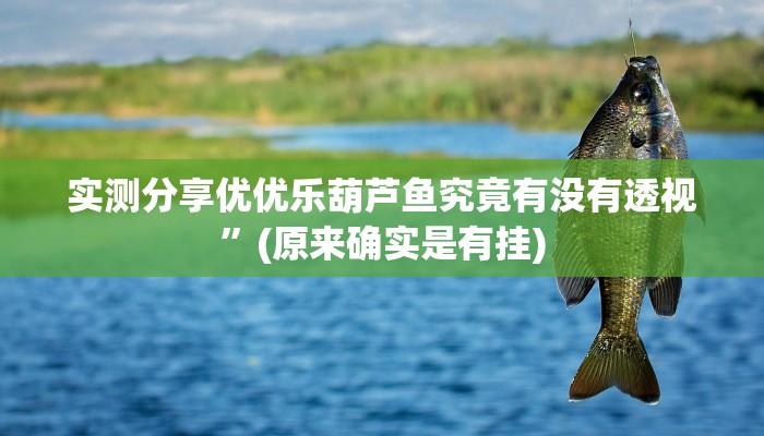 实测分享优优乐葫芦鱼究竟有没有透视”(原来确实是有挂)