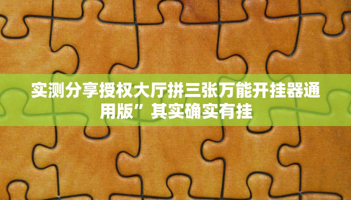 实测分享授权大厅拼三张万能开挂器通用版”其实确实有挂

