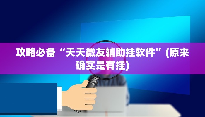 攻略必备“天天微友辅助挂软件”(原来确实是有挂)
