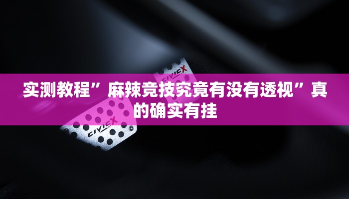 实测教程”麻辣竞技究竟有没有透视”真的确实有挂