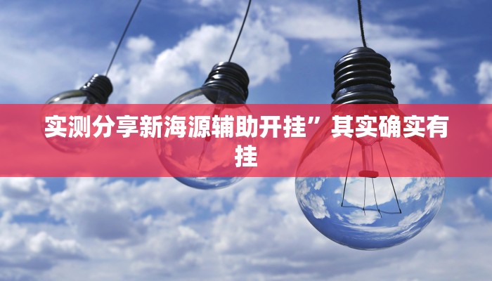 实测分享新海源辅助开挂”其实确实有挂

