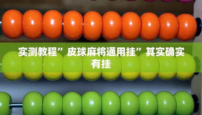 实测教程”皮球麻将通用挂”其实确实有挂
