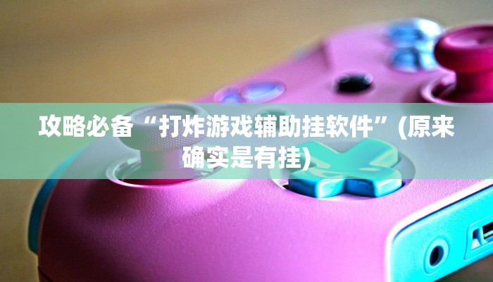 攻略必备“打炸游戏辅助挂软件”(原来确实是有挂)