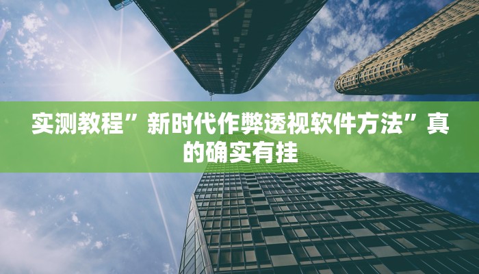 实测教程”新时代作弊透视软件方法”真的确实有挂