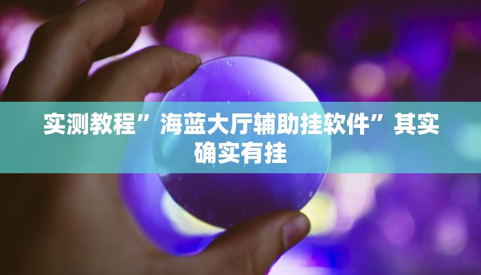 实测教程”海蓝大厅辅助挂软件”其实确实有挂
